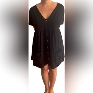 Asos Designs black button dress